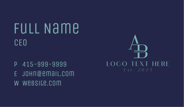 Professional Marketing Monogram Business Card Design Image Preview