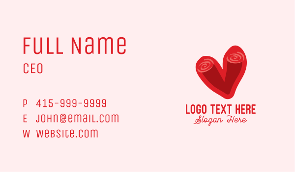 Swirly Romantic Heart  Business Card Design Image Preview