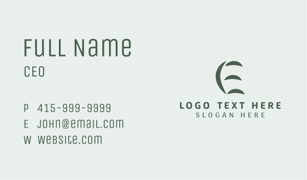 Wellness Leaf Letter E Business Card Design Image Preview