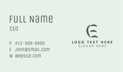 Wellness Leaf Letter E Business Card Image Preview