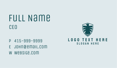 Military Hawk Shield Business Card Image Preview