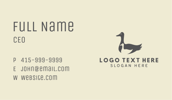 Wild Duck & Duckling Business Card Design Image Preview