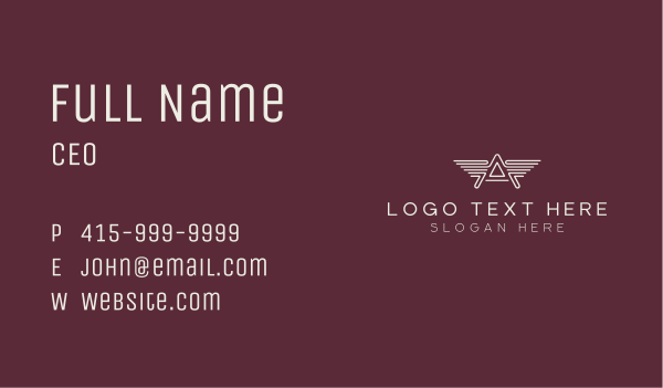 Aviation Wing Letter A  Business Card Design Image Preview