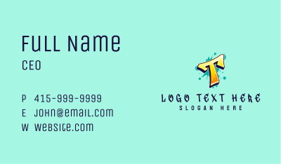 Graffiti Art Letter T Business Card Image Preview