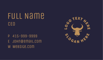 Wild Bronze Bull Business Card Image Preview