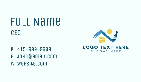 Paint Brush House Roof  Business Card Design Image Preview