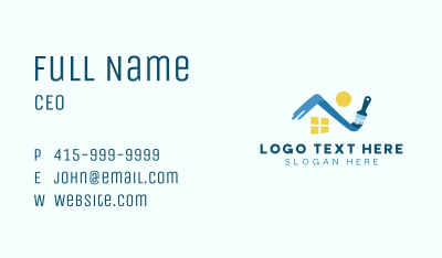 Paint Brush House Roof  Business Card Image Preview