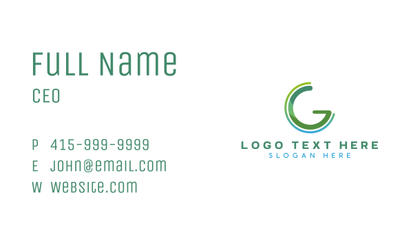 Modern Gradient Letter G Business Card Design Image Preview