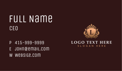 Luxury Crown Ornamental Shield Business Card Image Preview