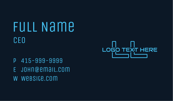 Blue Technology Lettermark Business Card Design Image Preview