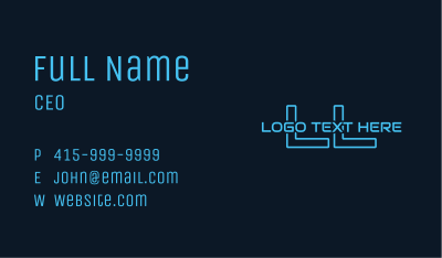 Blue Technology Lettermark Business Card Image Preview