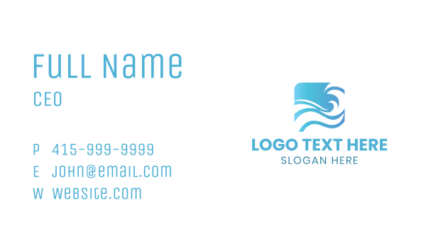 Water Wave Swirl Business Card Design Image Preview