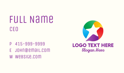 Colorful Star Message Business Card Image Preview