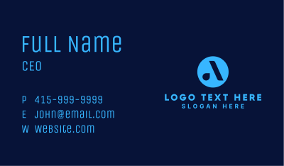 Simple Futuristic Letter A Business Card Image Preview