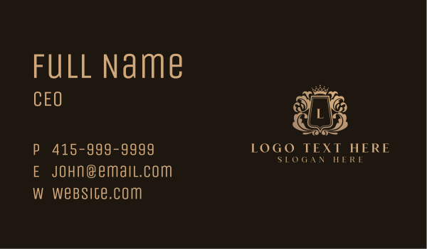 Regal Luxury Shield Business Card Design Image Preview