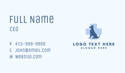 Dog Veterinary Care Cross Business Card Image Preview