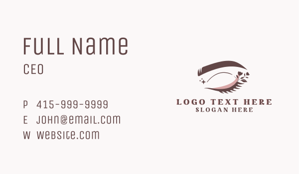 Floral Beauty Eyelash Business Card Design Image Preview