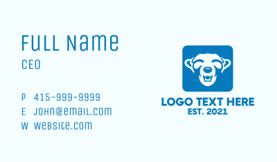 Blue Animal Icon  Business Card