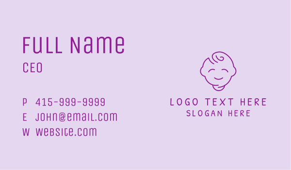 Happy Baby Toddler Business Card Design Image Preview