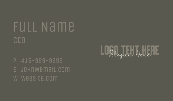 Stylish Business Wordmark Business Card Design Image Preview