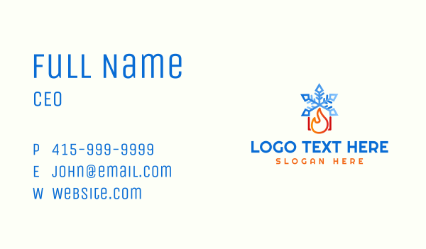 Snowflake House Ventilation Business Card Design Image Preview
