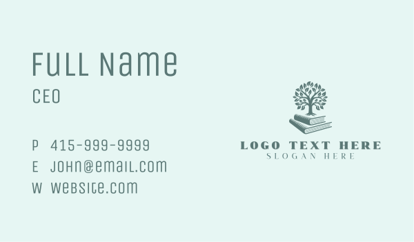 Book Tree Library Ebook  Business Card Design Image Preview