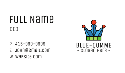 Blue Green Royal Crown Business Card Image Preview