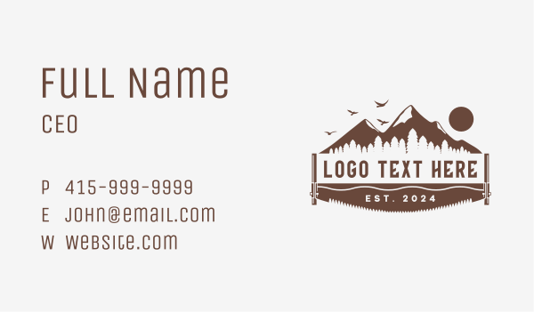 Forest Saw Blade Cutter Business Card Design Image Preview