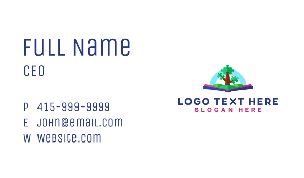 Book Puzzle Nature  Business Card Design Image Preview