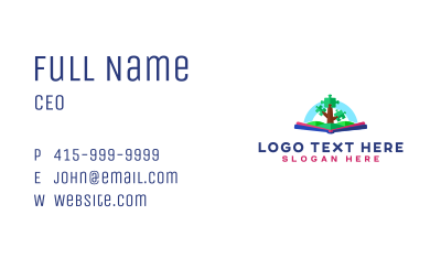 Book Puzzle Nature  Business Card Image Preview