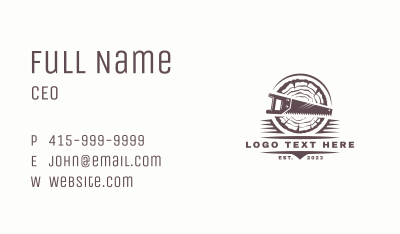 Wood Saw Blade Carpentry Business Card Image Preview