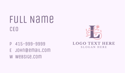 Floral Spa Letter L Business Card Image Preview