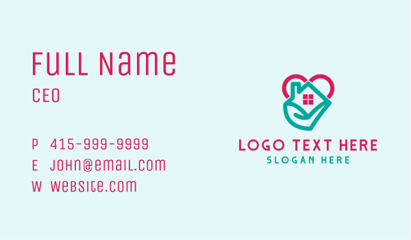 Heart Home Charity Business Card Design Image Preview