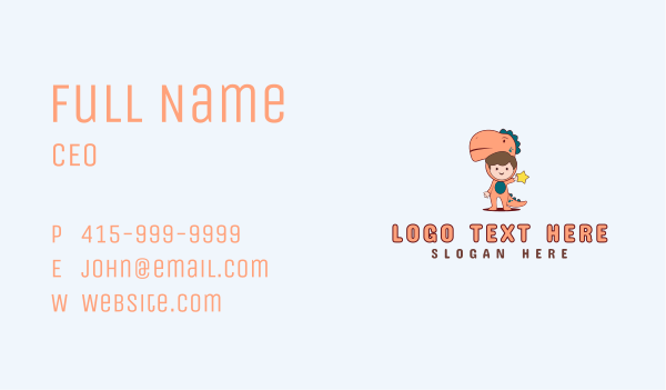 Dinosaur Kids Learning Center Business Card Design Image Preview