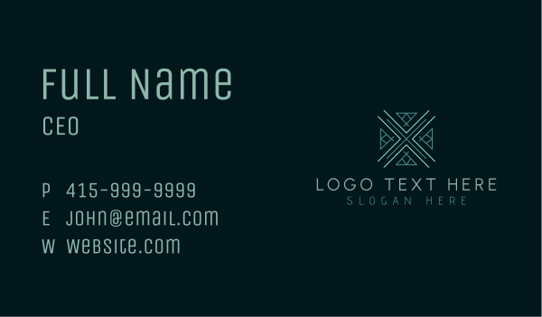 Geometric Abstract Letter X Business Card Design Image Preview