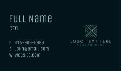 Geometric Abstract Letter X Business Card Image Preview