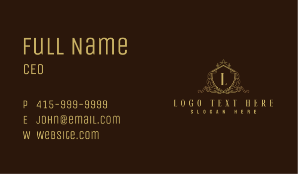 Decorative Luxury Shield Business Card Design Image Preview