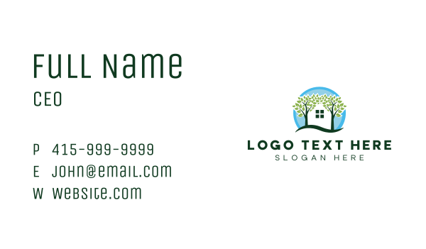 Tree House Gardening Business Card Design Image Preview