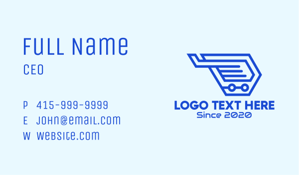 Blue Tech Wing Business Card Design Image Preview