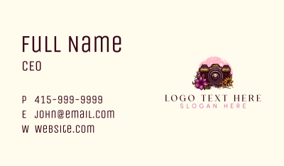 Floral Photography Camera Business Card Image Preview