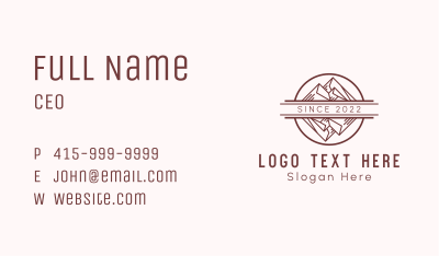 Mountaineering Outdoor Emblem Business Card