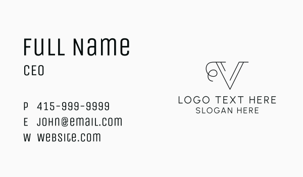 Generic Professional Letter V Business Card Design Image Preview