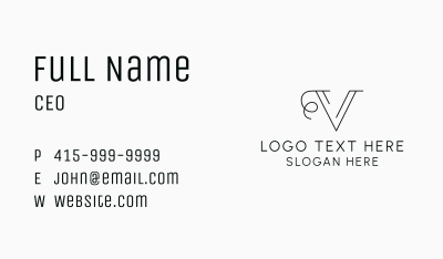 Generic Professional Letter V Business Card Image Preview