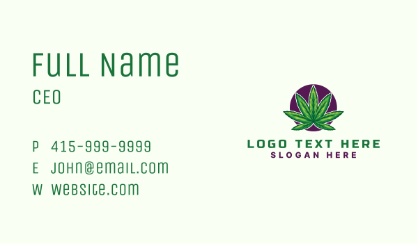 Hemp Cannabis Leaf Business Card Design Image Preview