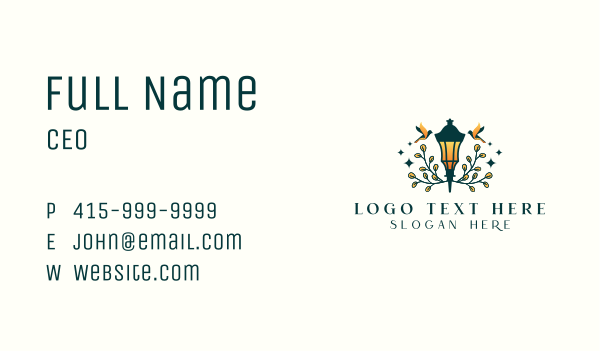 Enchanted Lantern Lamp Business Card Design Image Preview