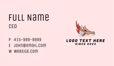 Dragon Sneakers Mascot  Business Card Image Preview
