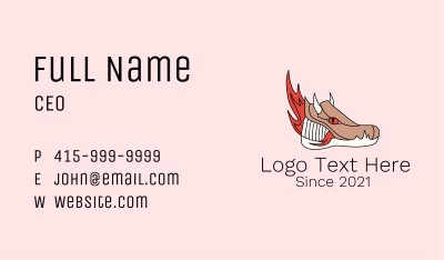 Dragon Sneakers Mascot  Business Card