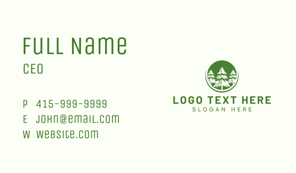 Sustainable Pine Tree Forest Business Card Design Image Preview