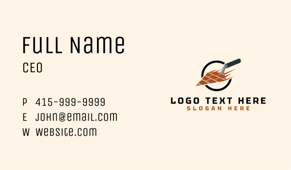 Trowel Masonry Brick Business Card Design Image Preview