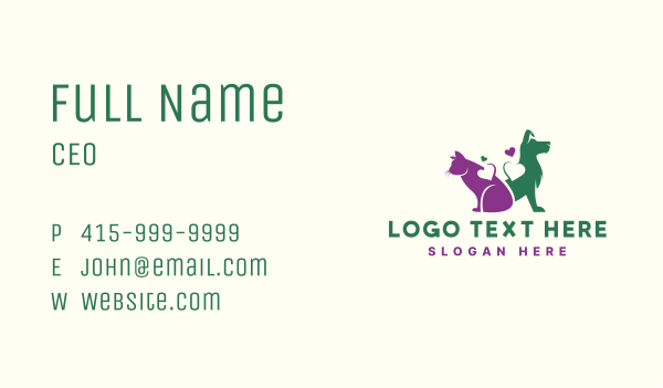 Cat Dog Veterinary Love Business Card Design Image Preview